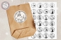 Preview: 24 Stück zuckersüße Zahlen Adventskalenderaufkleber Sticker Zeichnung Weihnachten  /4cm rund mit-oder ohne 24 Beutelchen aus Kraftpapier - von Lüttentüddel